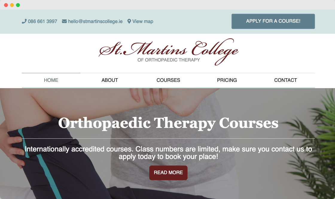 Page 1 of Google: Orthopaedic Therapy Courses