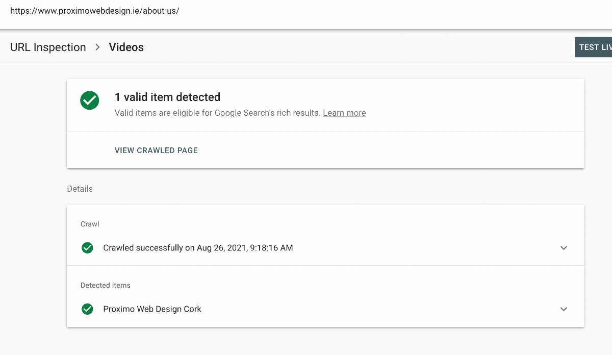 Video Schema Valid in Google Search Console